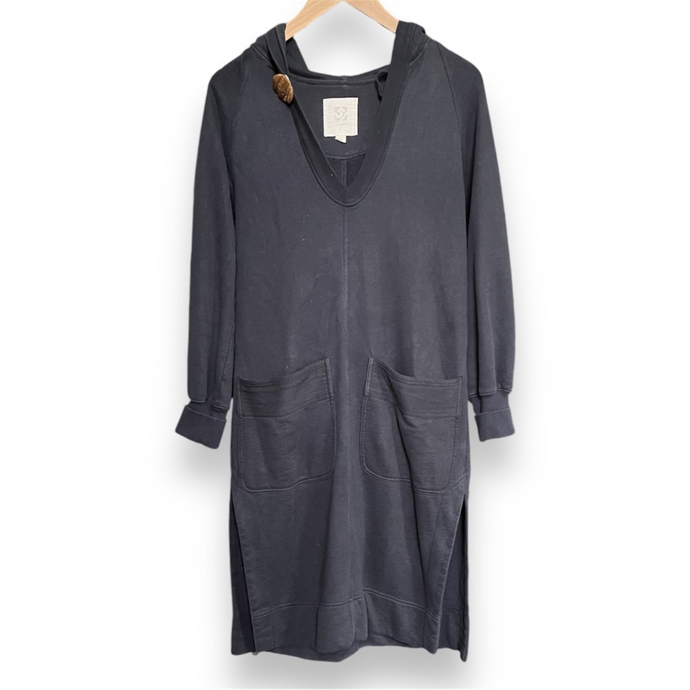 51 Incorporated Blue Linen Cotton Oversized Tunic Sweatshirt Women's Sma…